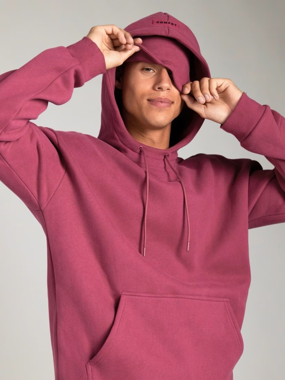 Comfrt Airplane Mode Hoodie in Berry size M